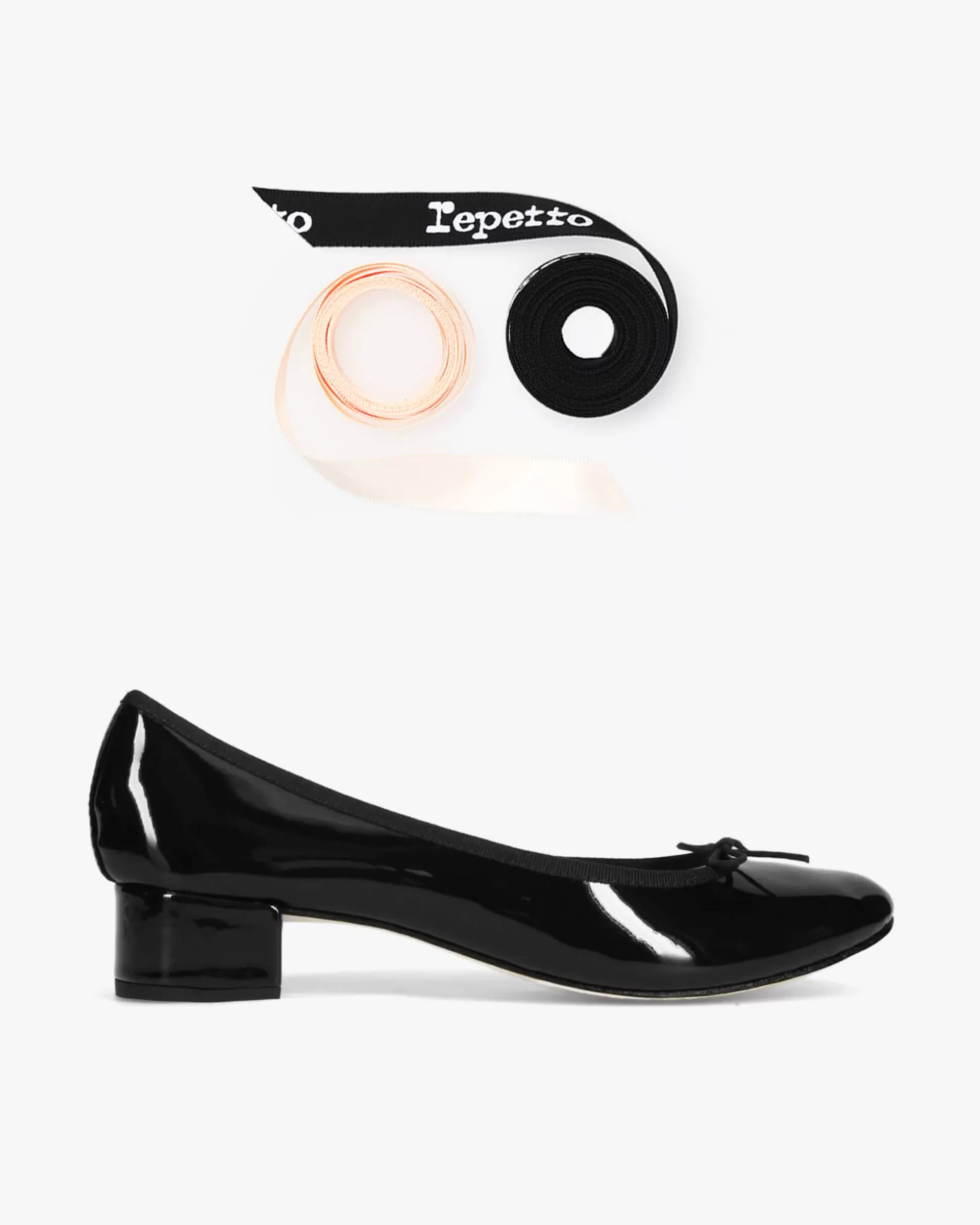 Repetto Ballet Flats>Camille rubber sole ballerinas with interchangeable ribbons