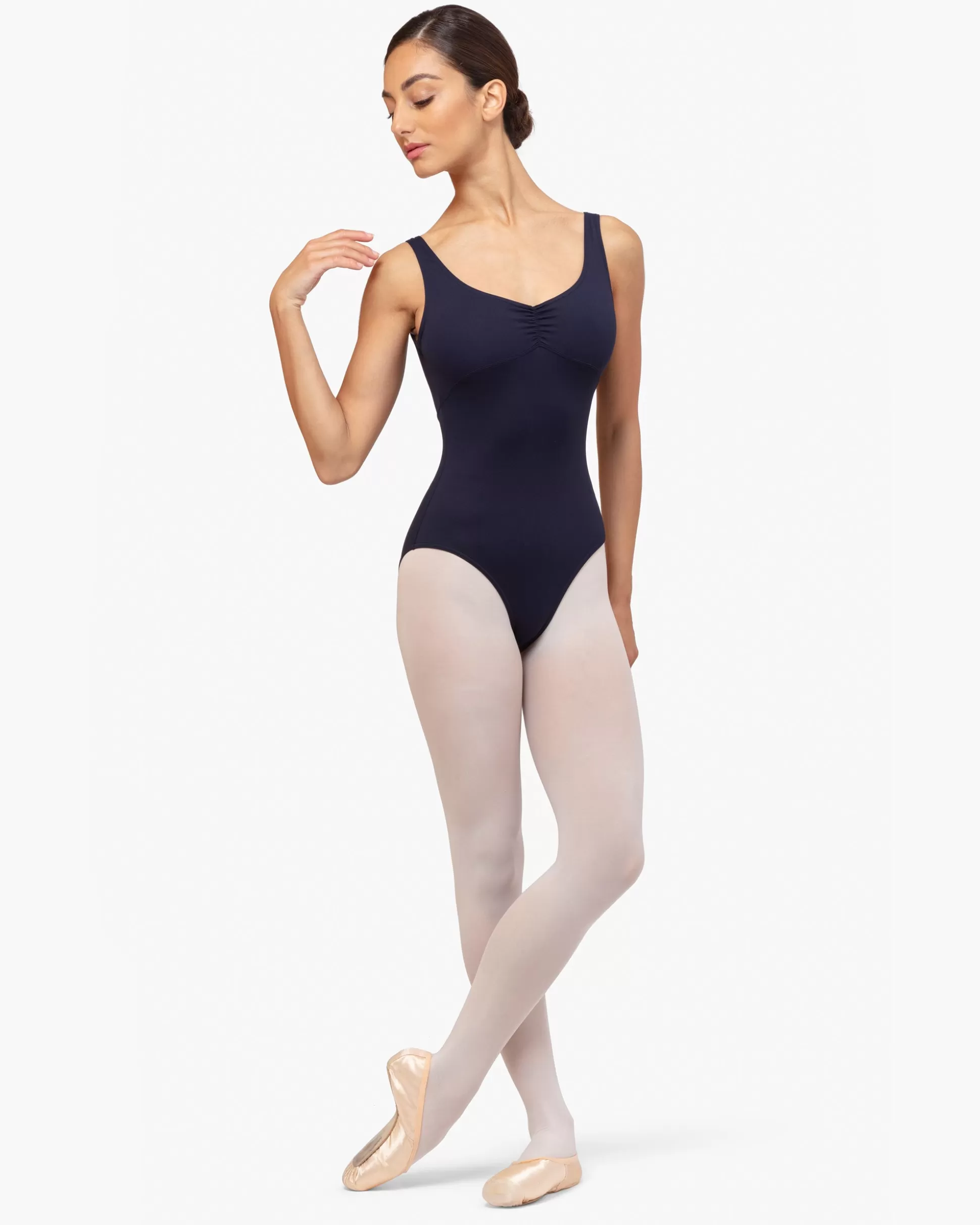 Repetto Leotards & Tunics>Gathered front and back leotard neckline Midnightblue