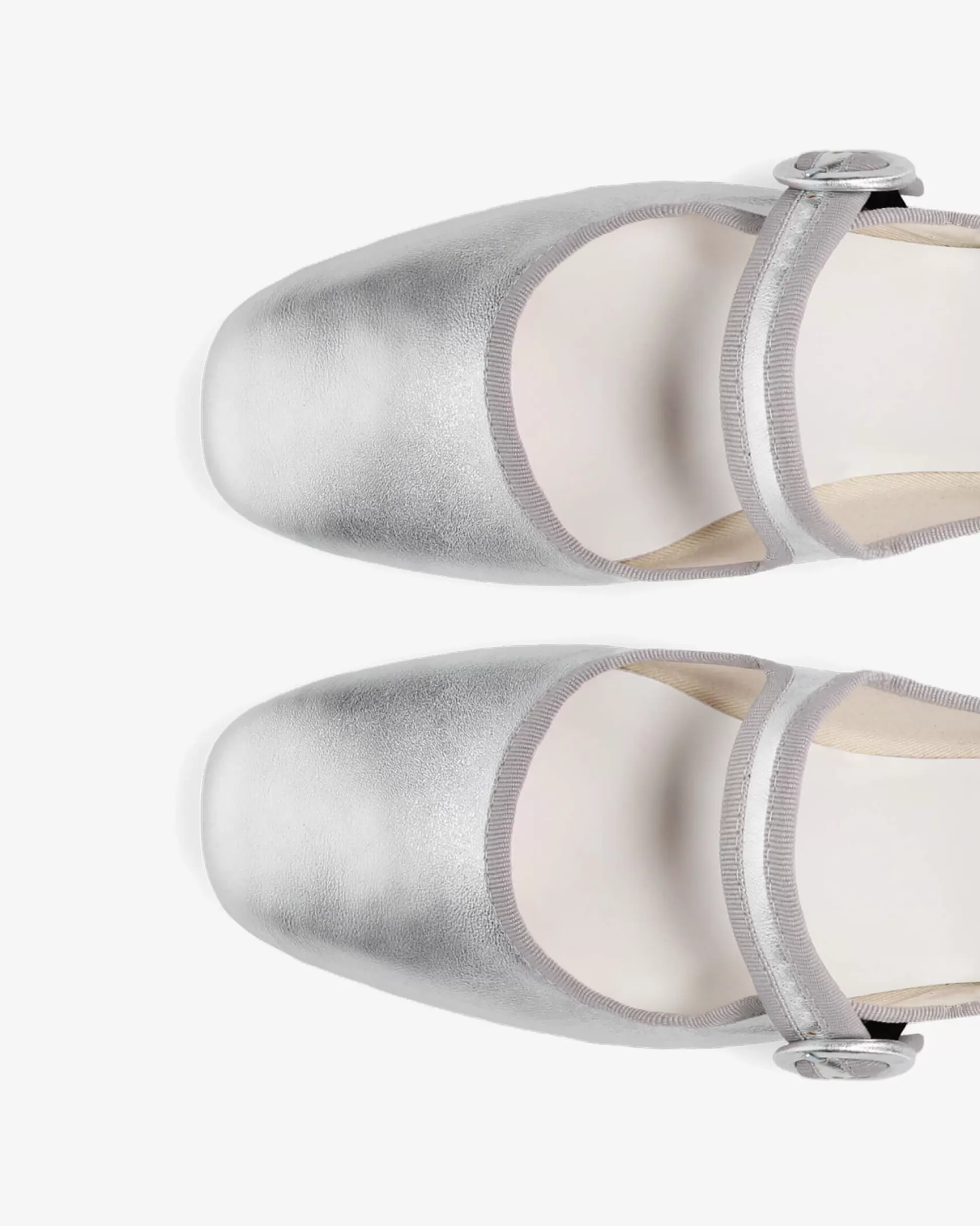 Repetto Mary Janes>Georgia square-toe Mary Janes Silver