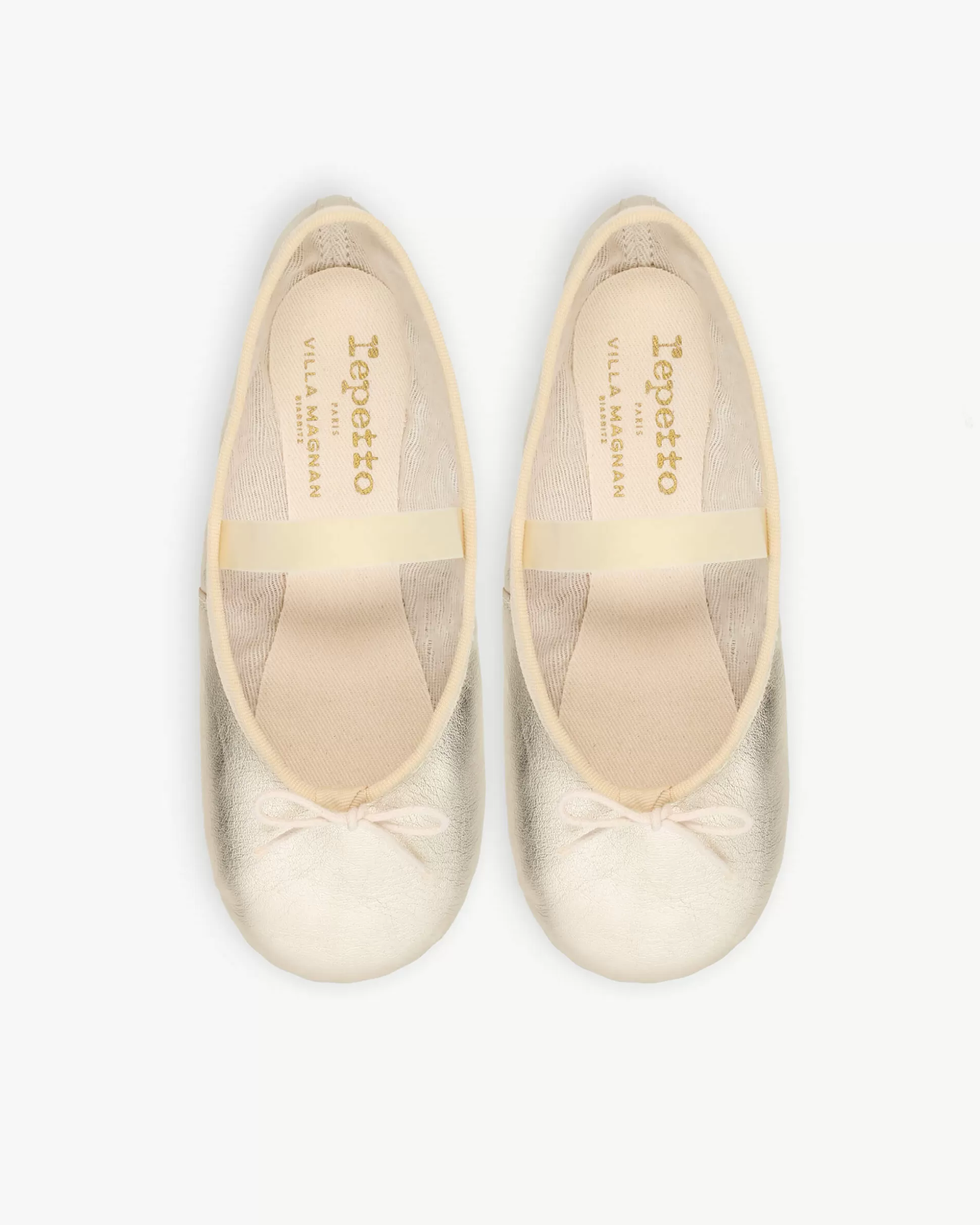 Repetto Pointes & Soft Ballets Shoes>Leather soft ballet shoes - x Villa Magnan Lightgold