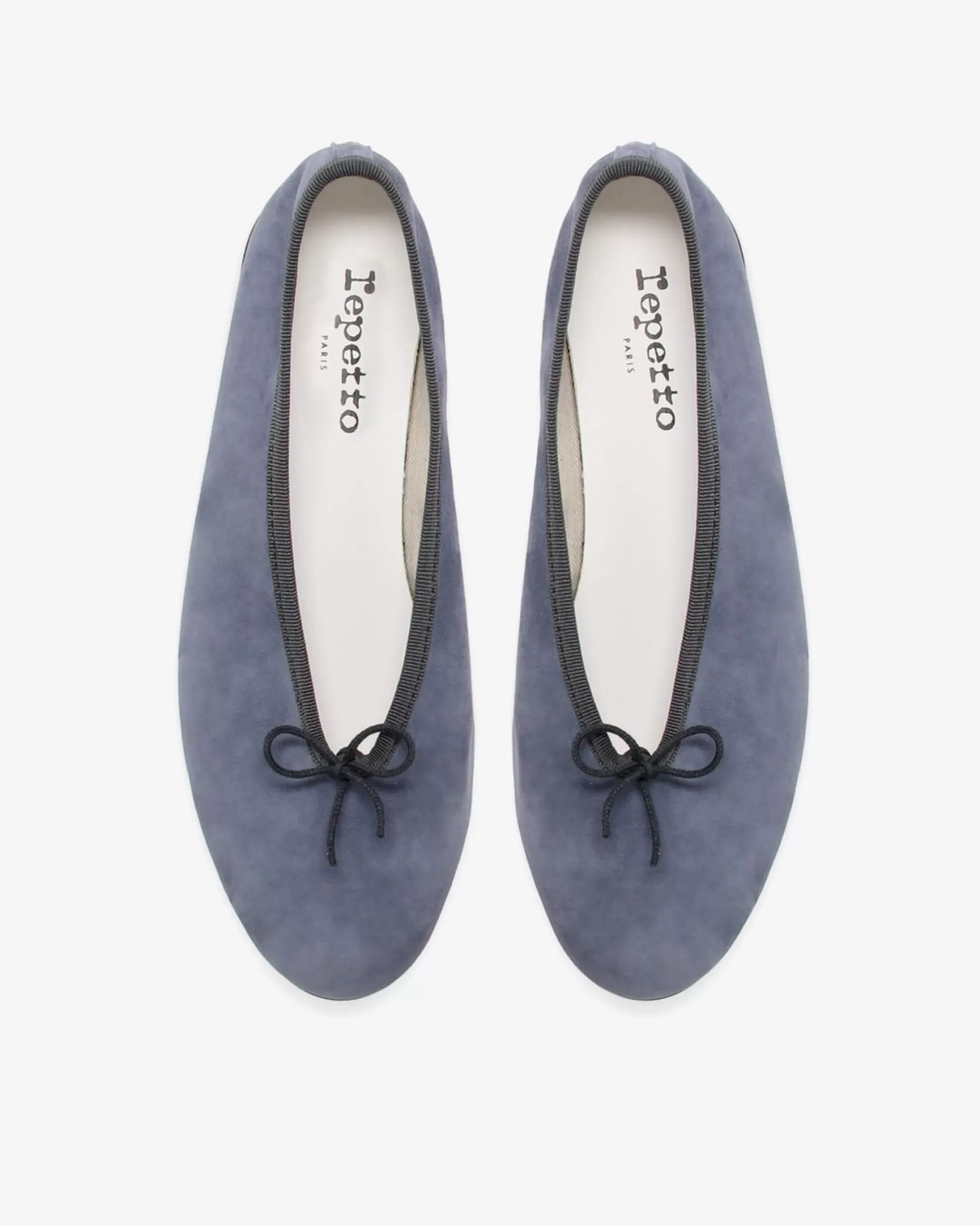 Repetto Ballet Flats>Lilouh rubber sole ballet flats - Goatskin Suede Anthracitegrey