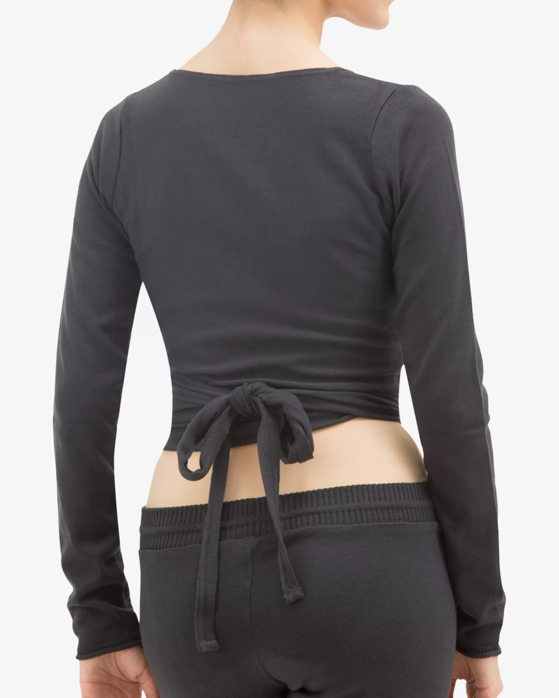 Repetto Warm-up>Long sleeved wrap-over Anthracitegrey