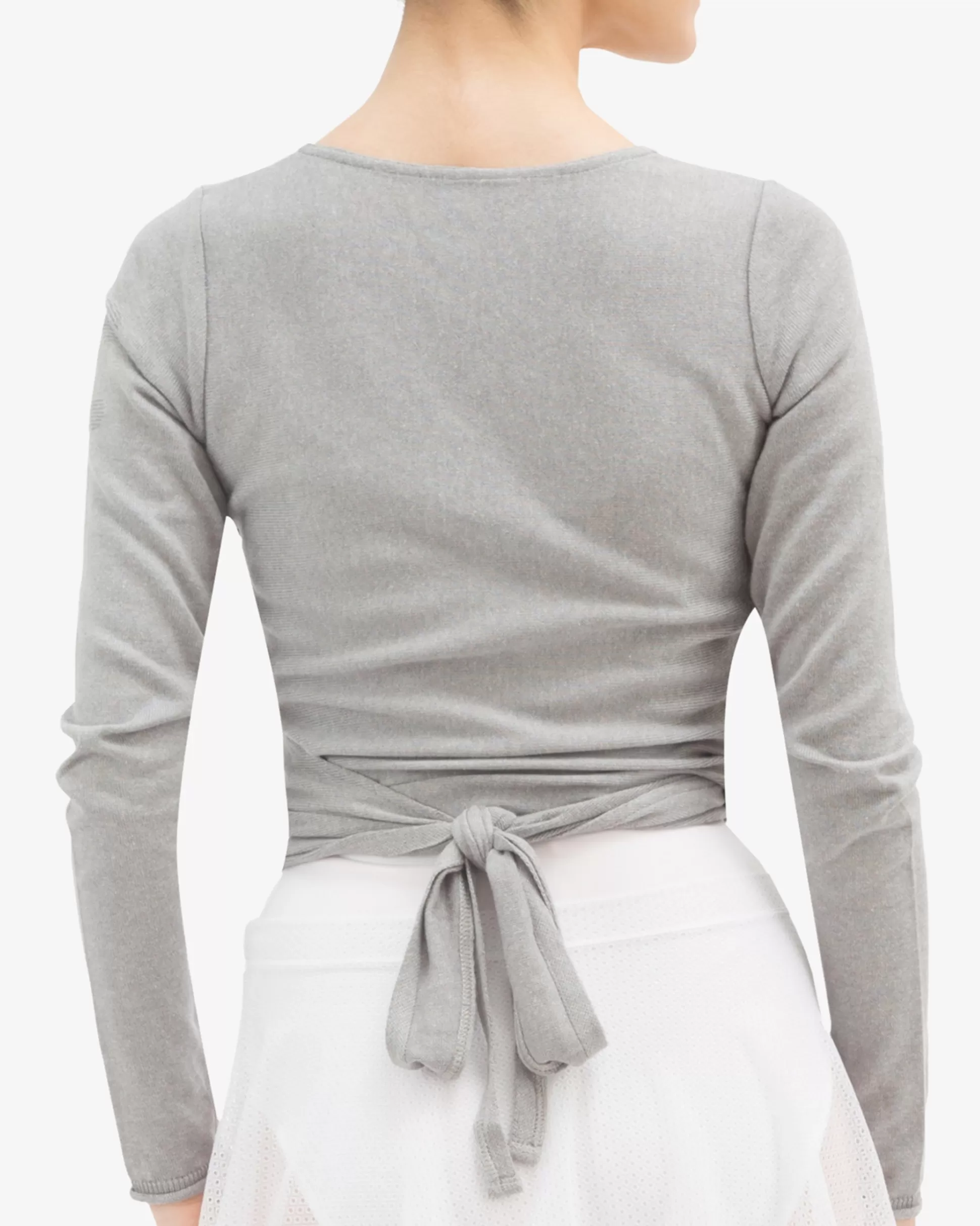 Repetto Warm-up>Long sleeved wrap-over Mousegrey