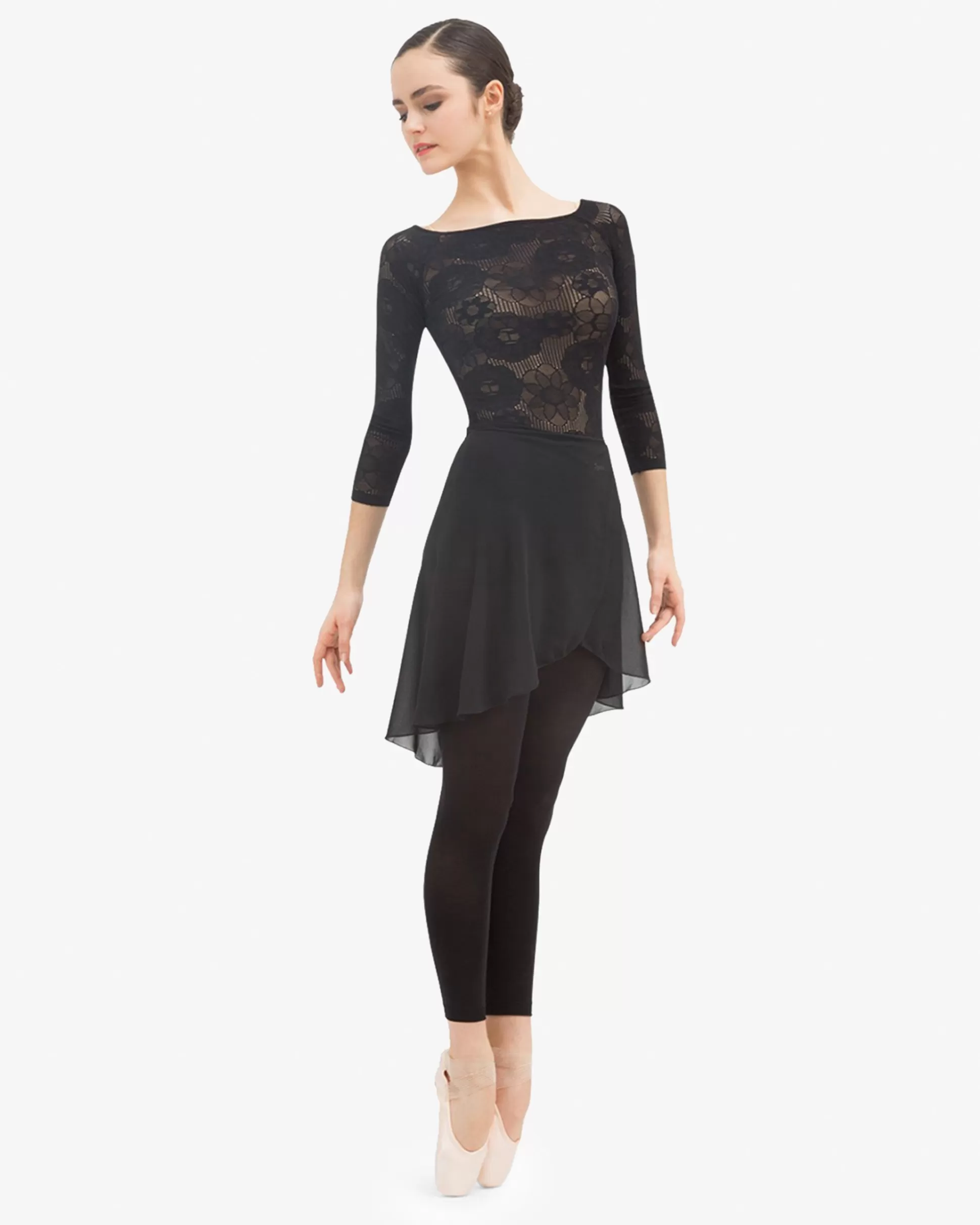 Repetto Jazz & Modern Dance>Long sleeves top in rosette lace Black