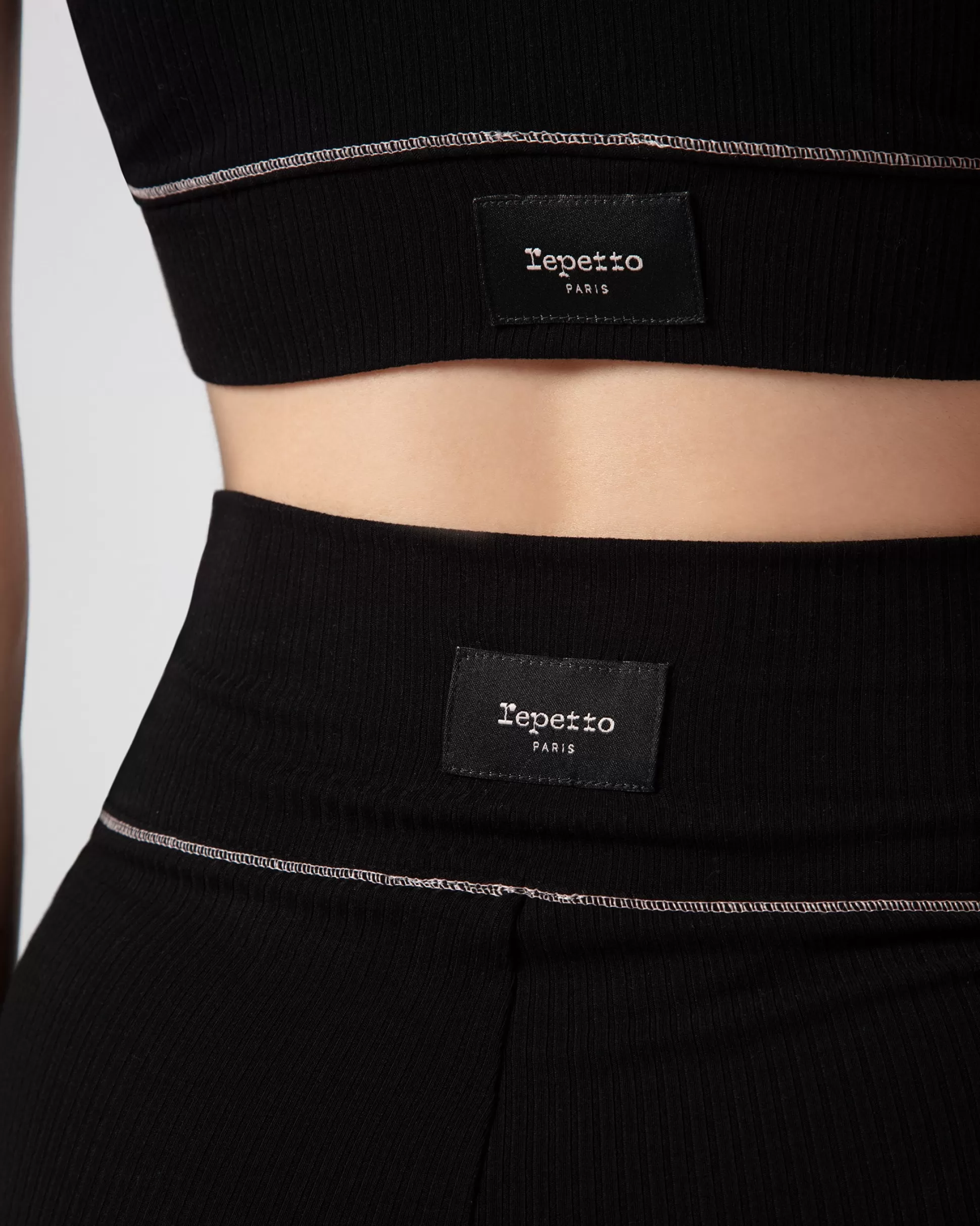 Repetto Leggings>Ribbed leggings Black