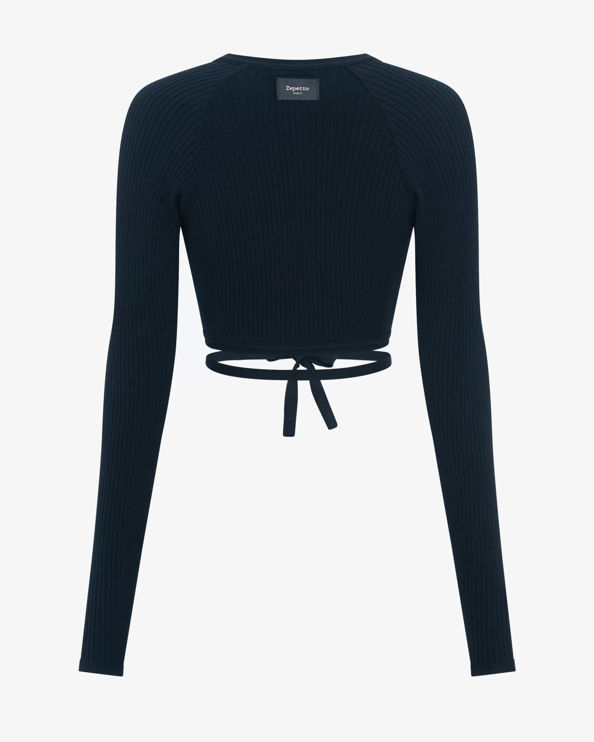 Repetto T-shirts & Wrap-over>Rib-knit wrap-over Black