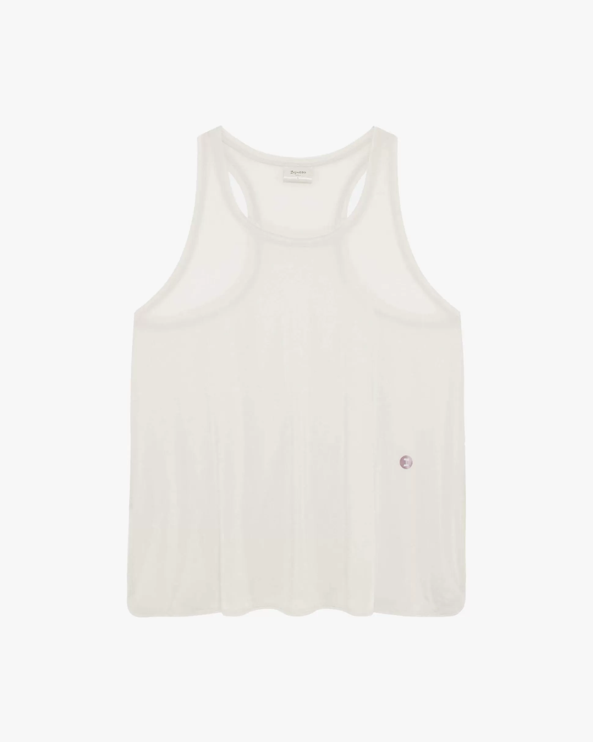 Repetto Tops>Silk tank top Milk