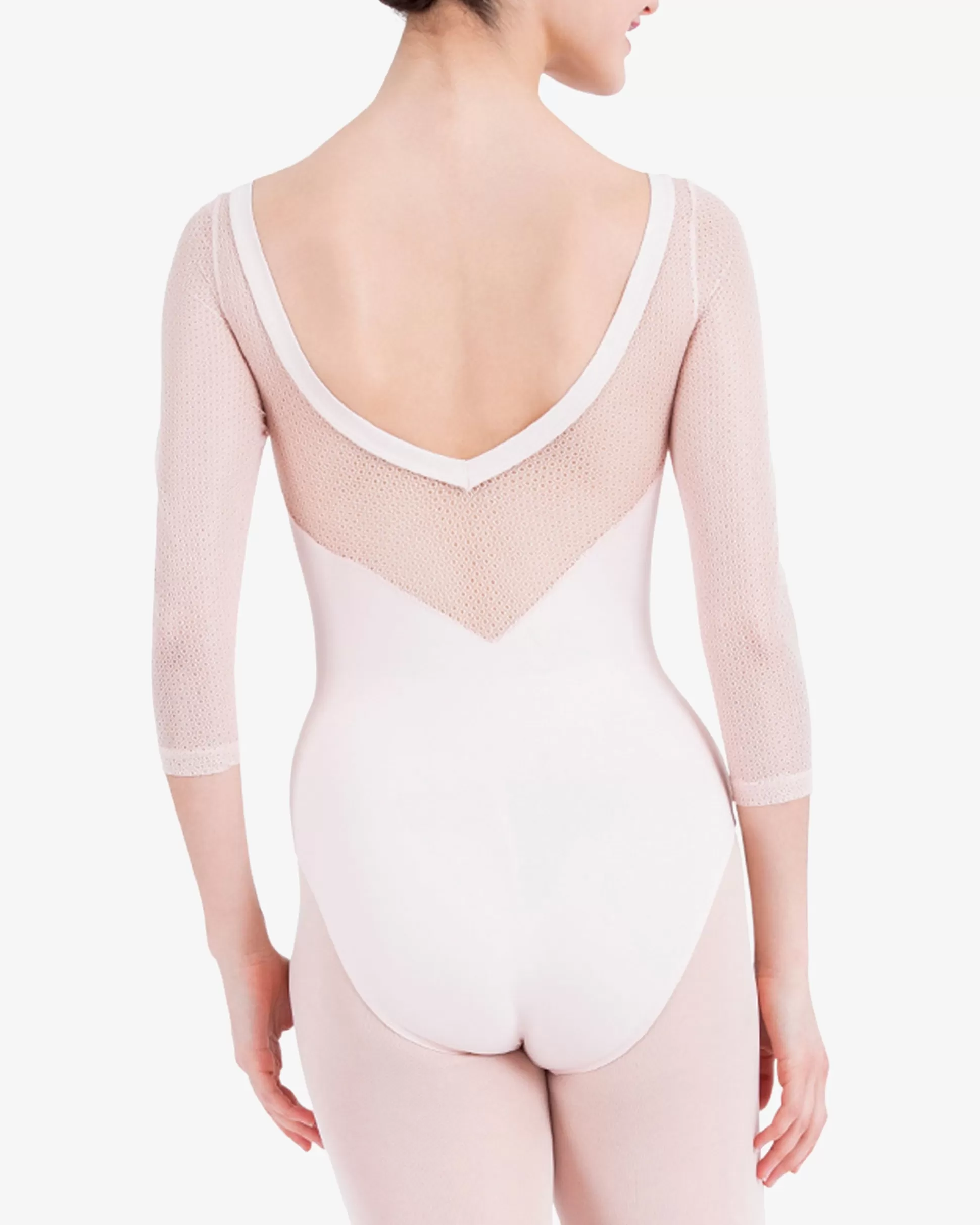 Repetto Leotards & Tunics>3/4 sleeves leotard with lace Petalpink