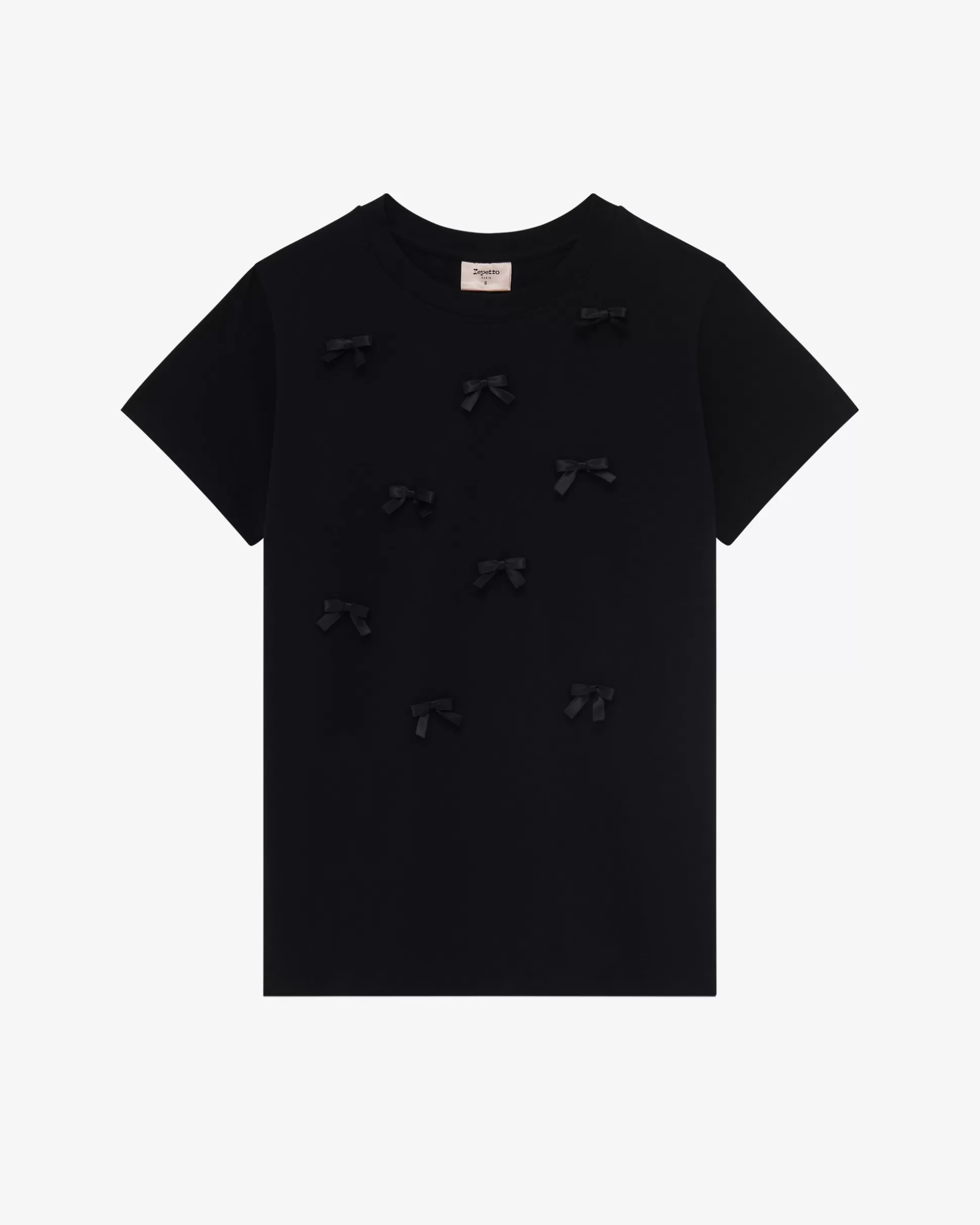 Repetto T-shirts & Wrap-over>Small bows tee-shirt Black