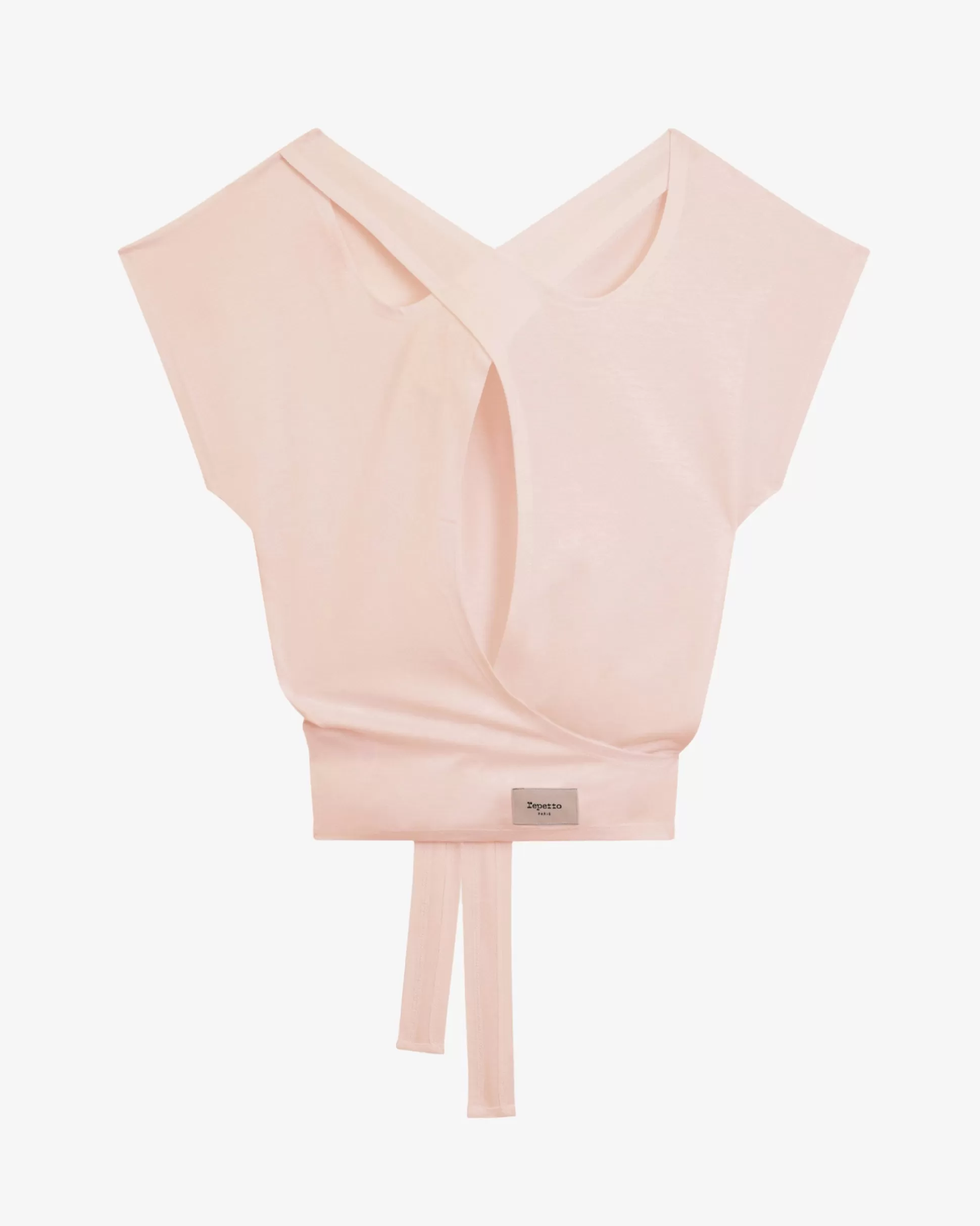 Repetto T-shirts & Wrap-over>Top to tie Nudepink