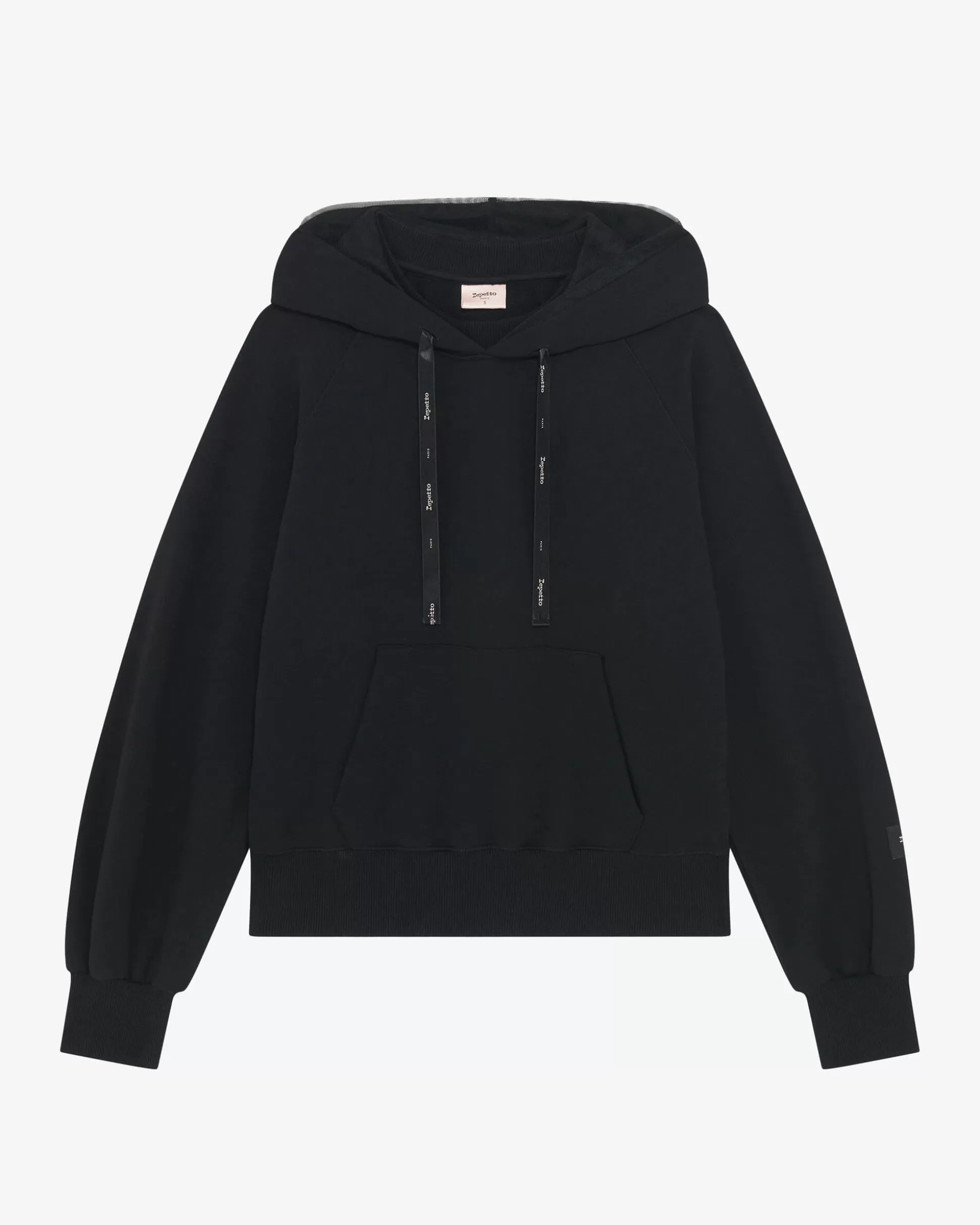 Repetto Sweatshirts>Tulle hooded sweatshirt Black