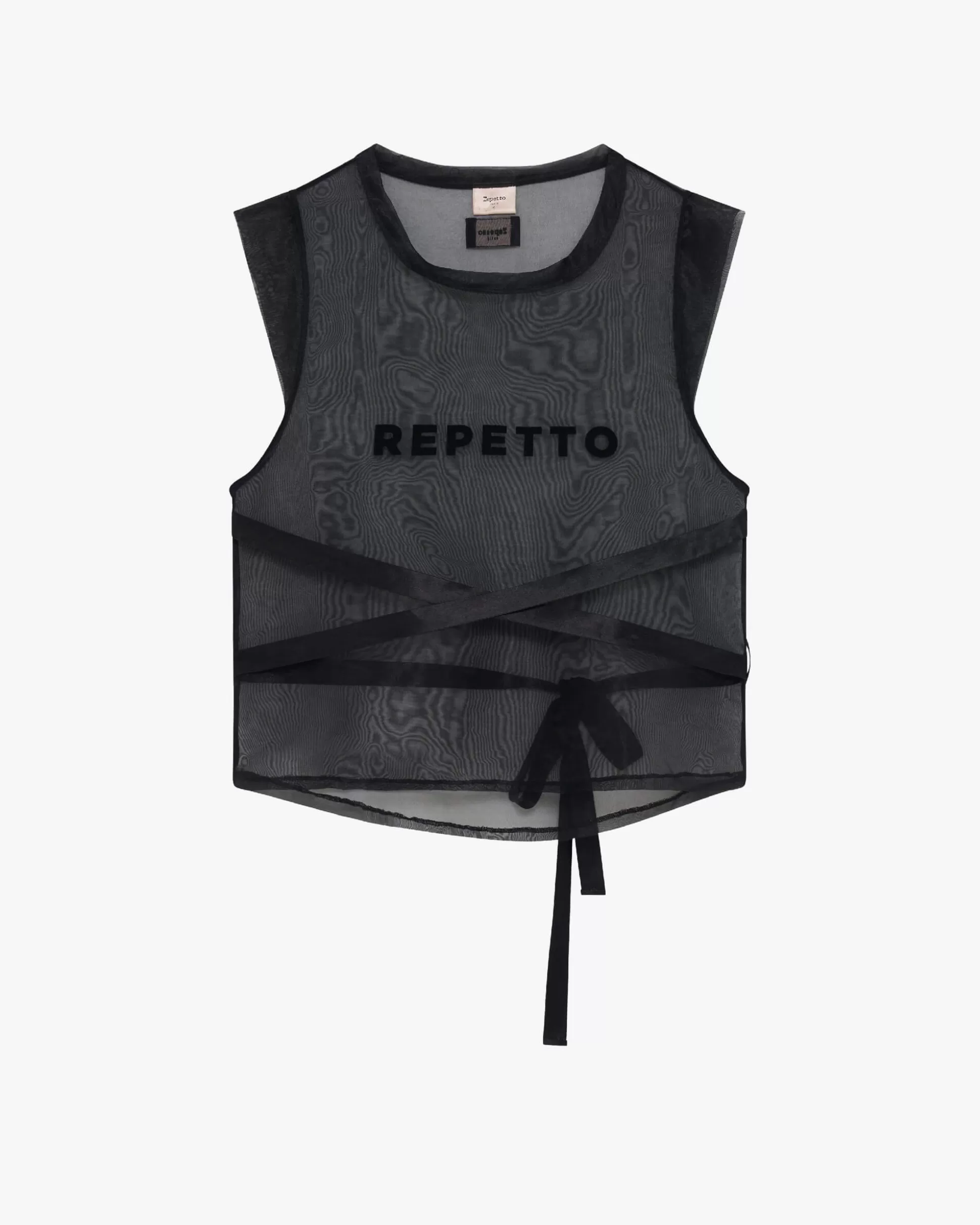 Repetto T-shirts & Wrap-over>Tulle tunic to tie Black